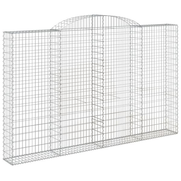vidaXL 5 db íves horganyzott vas gabion kosár 300x30x180/200 cm