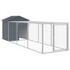 vidaXL antracit horganyzott ac&eacute;l ty&uacute;kketrec kifut&oacute;val 117x405x123 cm