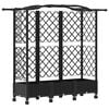 vidaXL Magas&iacute;tott &Aacute;gy Trellis-szel &eacute;s Tetővel Fekete 163 x 40 x 129 cm