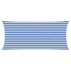 vidaXL Napernyő V&aacute;szon K&eacute;k &eacute;s Feh&eacute;r 2 x 4,5 m HDPE