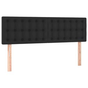 vidaXL fekete műbőr fejt&aacute;mla 144x5x78/88 cm