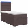 vidaXL LED Boxspring &Aacute;gy Mattal S&ouml;t&eacute;t Barna 90 x 200 cm Sz&ouml;vet
