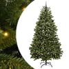 vidaXL Mű kar&aacute;csonyfa 240 cm 300 LED Meleg feh&eacute;r PVC &eacute;s Ac&eacute;l Z&ouml;ld