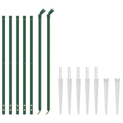 vidaXL zöld drótkerítés cövekekkel 0,8 x 10 m