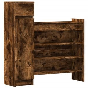 vidaXL f&uuml;st&ouml;s t&ouml;lgy sz&iacute;nű szerelt fa cipőszekr&eacute;ny 100,5 x 28 x 100 cm