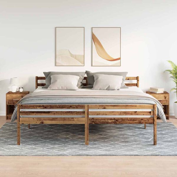 vidaXL 2 db antik fa sz&iacute;nű &eacute;jjeliszekr&eacute;ny fi&oacute;kkal 40x34x50 cm