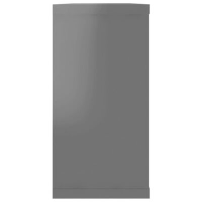 vidaXL 6 db magasfényű szürke forgácslap fali polc 100 x 15 x 30 cm