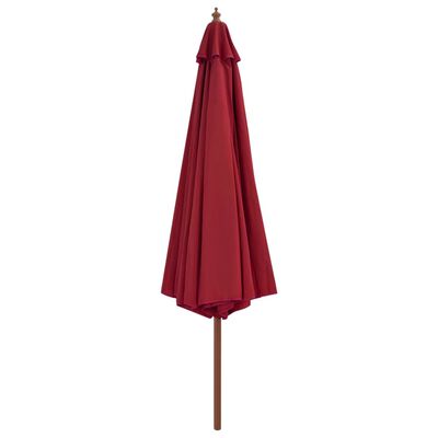 vidaXL burgundi vörös kültéri napernyő farúddal 350 cm