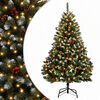 vidaXL Műanyag Hajtogat&oacute;s Kar&aacute;csonyfa 120 cm 150 LED Meleg feh&eacute;r ac&eacute;l