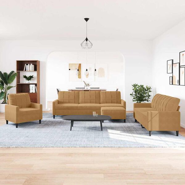 vidaXL 4 r&eacute;szes barna b&aacute;rsony &uuml;lőgarnit&uacute;ra p&aacute;rn&aacute;kkal