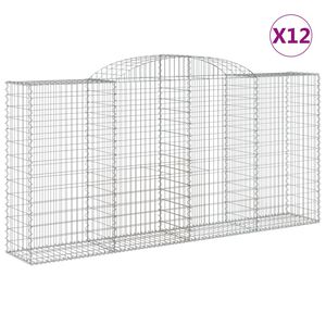 vidaXL 12 db &iacute;ves horganyzott vas gabion kos&aacute;r 300x50x140/160 cm
