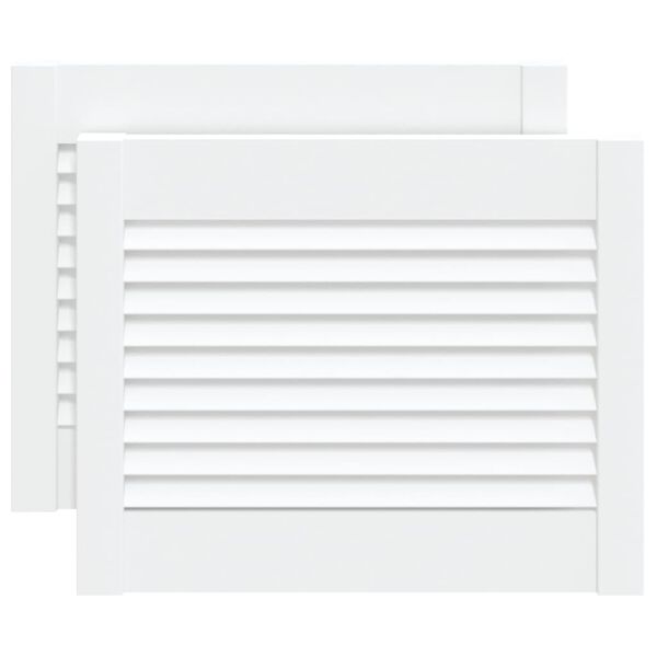 vidaXL 2 db fehér tömör fenyőfa lamellás szekrényajtó 39,5 x 49,4 cm