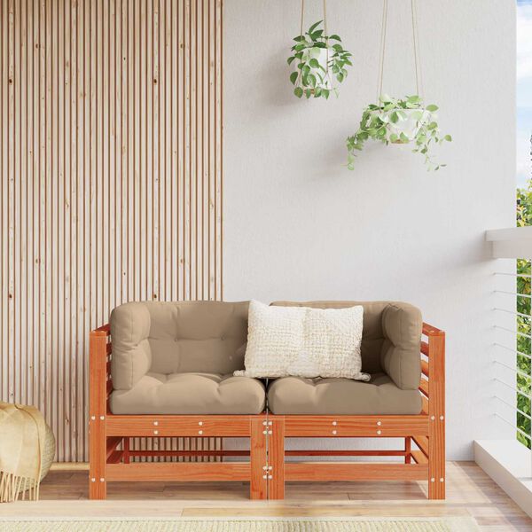 vidaXL Kerti Sarokkanap&eacute; T&ouml;m&ouml;r fenyő Viaszbarna