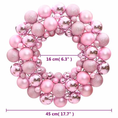 vidaXL rózsaszín polisztirol karácsonyi koszorú 45 cm