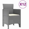vidaXL Kert étkező szett párnával 13 pcs Világosszürke
