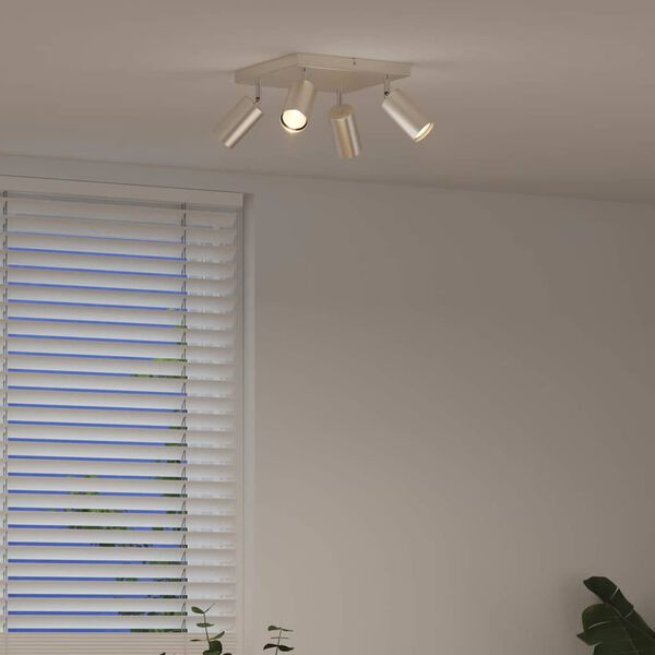 vidaXL Mennyezeti spotlámpa Csiszolt nikkel 26 x 26 x 16.5 cm Acél