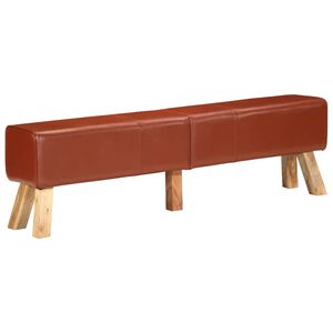 vidaXL barna val&oacute;di bőr tornapad 160 cm