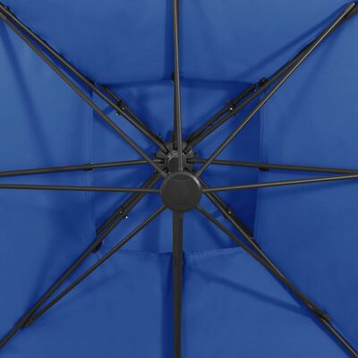 vidaXL azúrkék dupla tetejű konzolos napernyő 300 x 300 cm