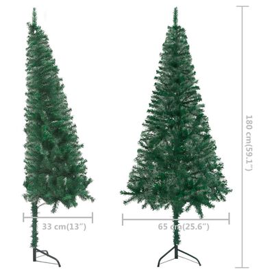 vidaXL zöld PVC megvilágított sarok műkarácsonyfa 180 cm