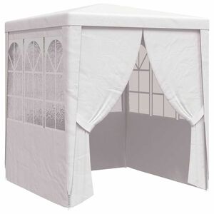 vidaXL feh&eacute;r rendezv&eacute;nys&aacute;tor oldalfalakkal 2,5 x 2,5 m 90 g/m&sup2;