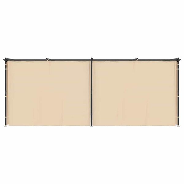 vidaXL krémszínű acél pavilon függönyökkel 3 x 6 m