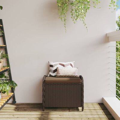vidaXL barna polyrattan kerti szék párnával 58 x 46 x 46 cm