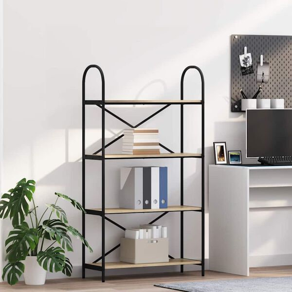 vidaXL K&ouml;nyvespolc Sonoma t&ouml;lgy 80 x 30 x 146 cm Faanyag