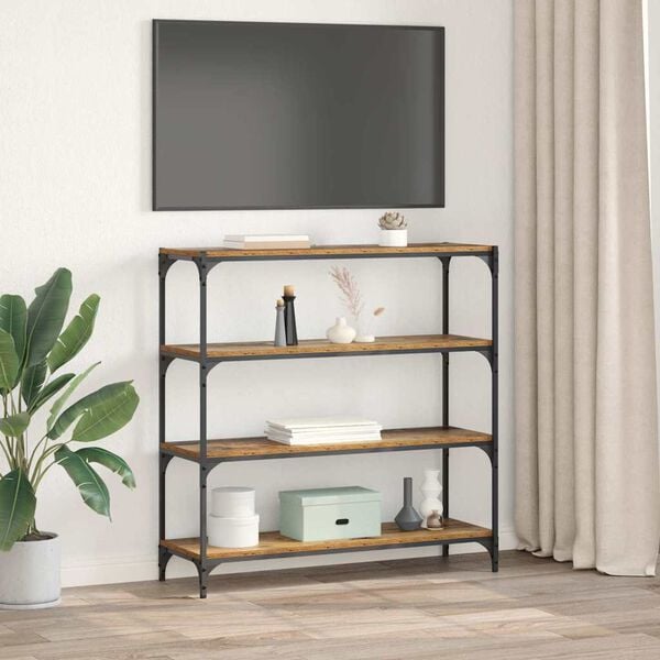 vidaXL K&ouml;nyvespolc &Ouml;reg fa 100 x 33 x 100 cm Műszaki fa &eacute;s vas