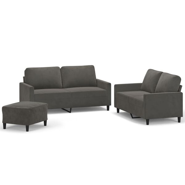 vidaXL 3 r&eacute;szes s&ouml;t&eacute;tsz&uuml;rke b&aacute;rsony &uuml;lőgarnit&uacute;ra p&aacute;rn&aacute;kkal