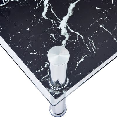 vidaXL fekete márványhatású edzett üveg dohányzóasztal 100x60x42 cm