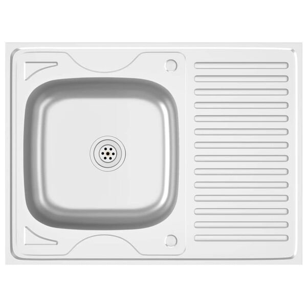 vidaXL ez&uuml;st rozsdamentes ac&eacute;l lefoly&oacute;s konyhamosogat&oacute; 800x600x155 mm