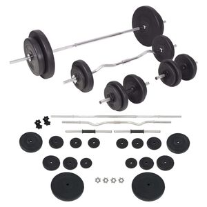 vidaXL egykezes &eacute;s k&eacute;tkezes s&uacute;lyz&oacute;k&eacute;szlet 90 kg