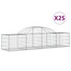 vidaXL 25 db &iacute;ves horganyzott vas gabion kos&aacute;r 200x50x40/60 cm