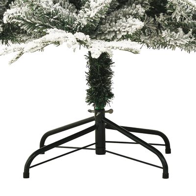 vidaXL zöld PVC/PE műkarácsonyfa LED-ekkel, gömbszettel, hóval 240 cm