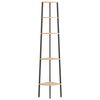 vidaXL 5 szintes világosbarna és fekete sarokpolc 45,5 x 31,5 x 180 cm