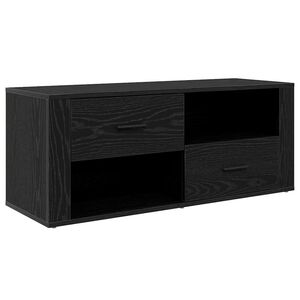 vidaXL TV szekr&eacute;ny 100 x 35 x 40 cm Fekete t&ouml;lgy Szerelt Fa