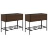vidaXL 2 db barna polyrattan kerti &uuml;ltetől&aacute;da polccal 90 x 40 x 75 cm