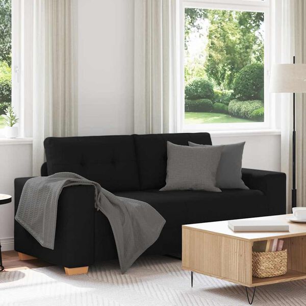 vidaXL fekete sz&ouml;vet loveseat kanap&eacute; 180x77x82 cm