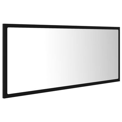 vidaXL fekete LED-es forgácslap fürdőszobai tükör 100 x 8,5 x 37 cm