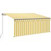 vidaXL s&aacute;rga &eacute;s feh&eacute;r k&eacute;zzel kih&uacute;zhat&oacute; napellenző redőnnyel 3 x 2,5 m