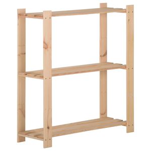 vidaXL 3 szintes t&ouml;m&ouml;r fenyőfa t&aacute;rol&oacute;&aacute;llv&aacute;ny 80 x 28,5 x 90 cm