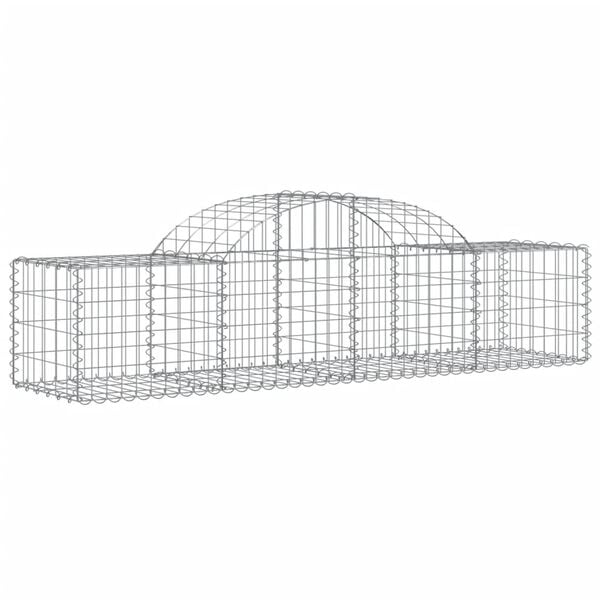 vidaXL 4 db íves horganyzott vas gabion kosár 200x50x40/60 cm