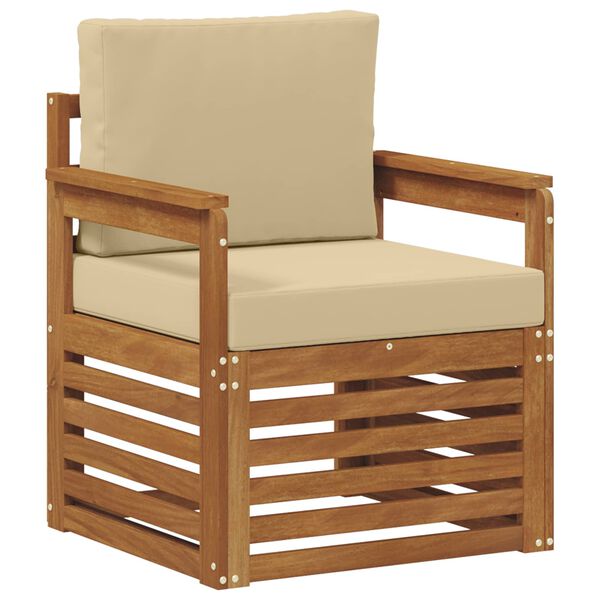 vidaXL K&uuml;lt&eacute;ri kanap&eacute; szett T&ouml;m&ouml;r ak&aacute;cfa &eacute;s poli&eacute;szter Term&eacute;szetes