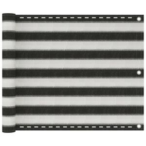 vidaXL antracitsz&uuml;rke-feh&eacute;r HDPE erk&eacute;lynapellenző 75 x 500 cm