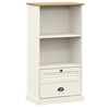 vidaXL VIGO feh&eacute;r t&ouml;m&ouml;r fenyőfa k&ouml;nyvespolc 60x35x114,5 cm