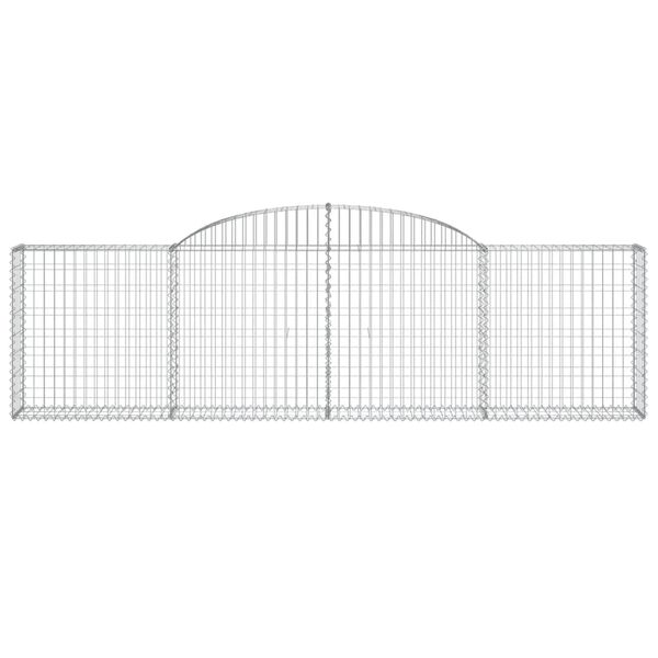 vidaXL 6 db íves horganyzott vas gabion kosár 300x30x80/100 cm