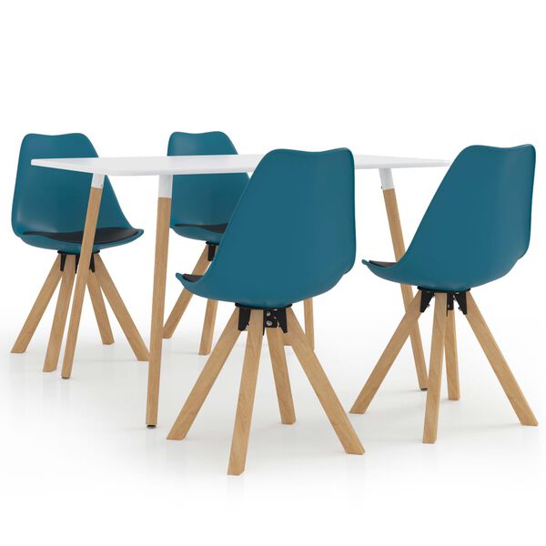 vidaXL 5 darabos &eacute;tkezőgarnit&uacute;ra 120 x 60 cm t&uuml;rkiz &eacute;s fekete