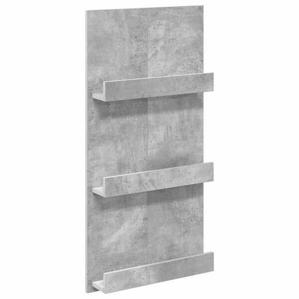 vidaXL Magazin &aacute;llv&aacute;ny polcokkal Beton Sz&uuml;rke 51 x 11 x 102 cm Faanyag