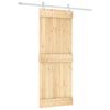 vidaXL Cs&uacute;sz&oacute; ajt&oacute; Term&eacute;szetes &eacute;s Feh&eacute;r 80 x 210 cm Szil&aacute;rd Fenyőfa