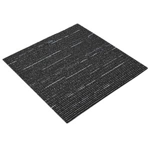 vidaXL Szőnyegcsempe Cs&iacute;kos Fekete 50 x 50 cm 4 pcs PP &eacute;s Bitumen
